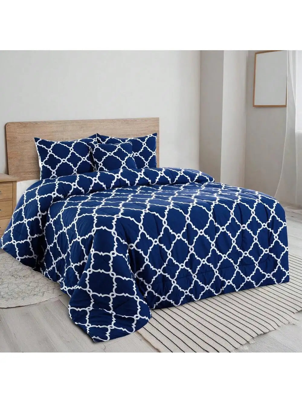 LDC Lux Decor Collection Reversible 5Pc Microfiber Comforter Set