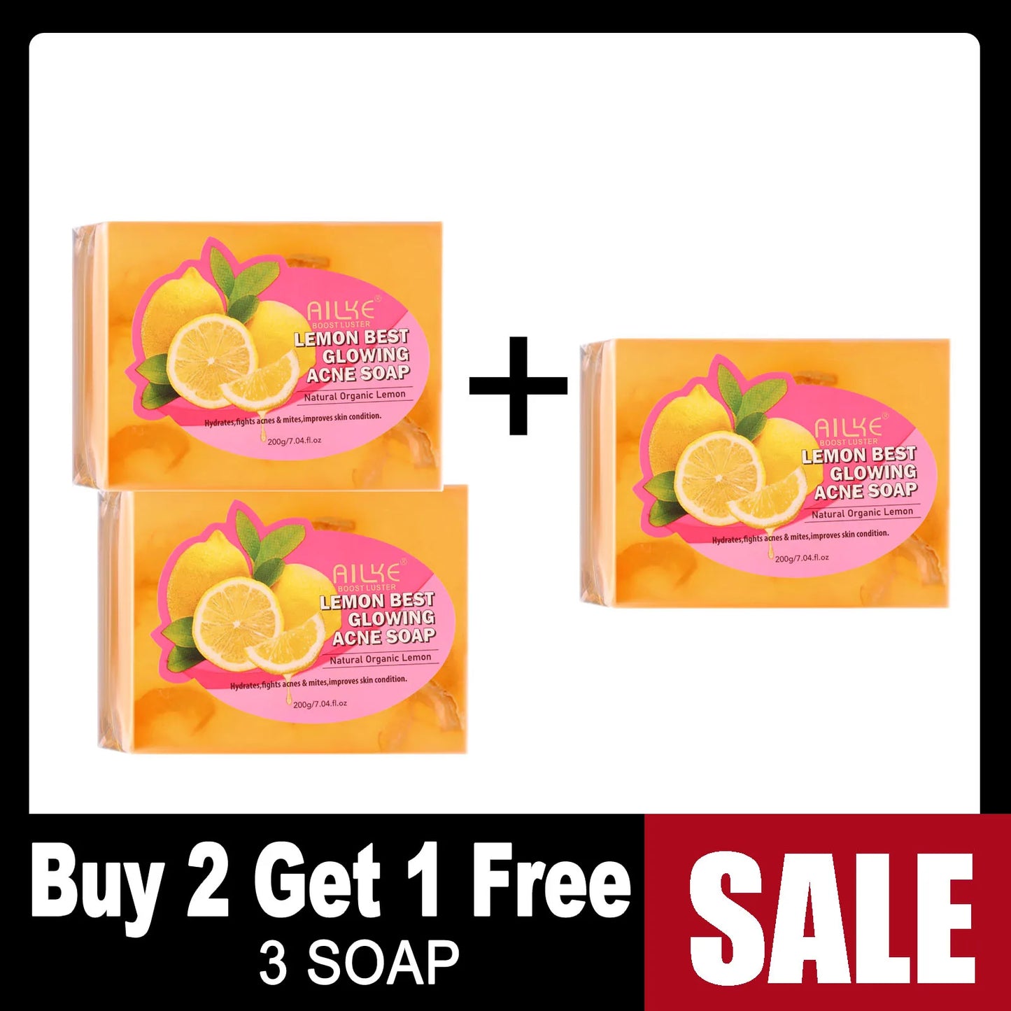 AILKE Soap Bar Lemon Whitening For Clear Skin And Body