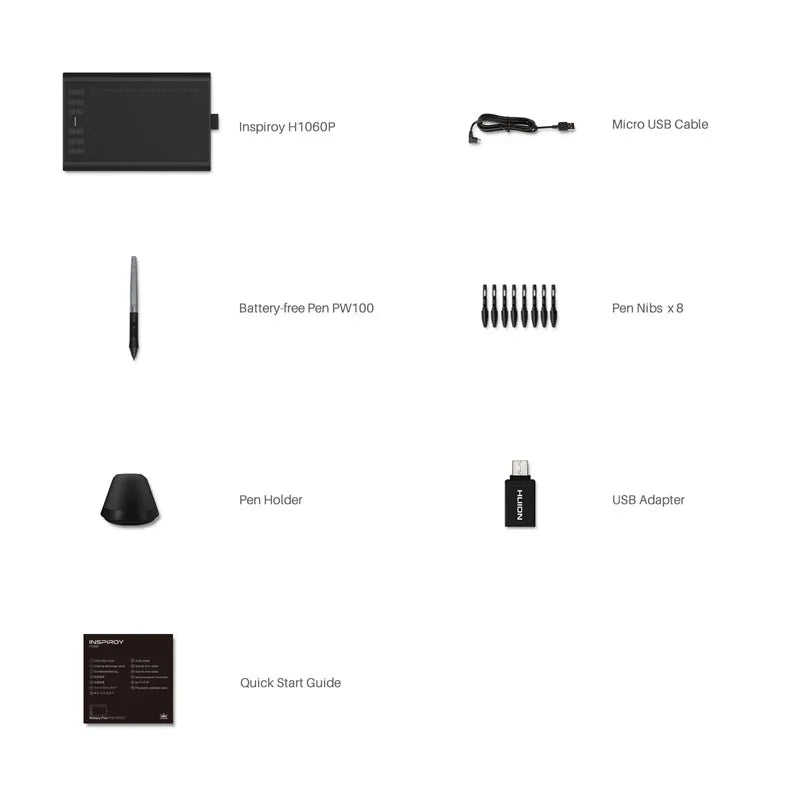 HUION Graphics Tablet With 8192 Pressure Sensitivity Stylus