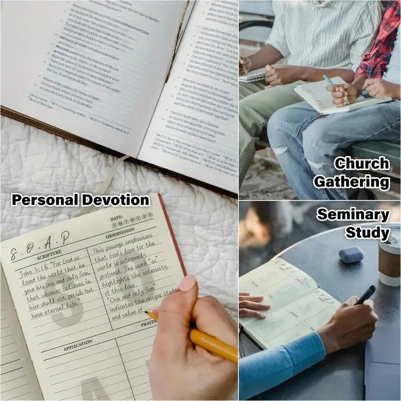 Bible Study Guide Leather Prayer Diary With Scripture Section