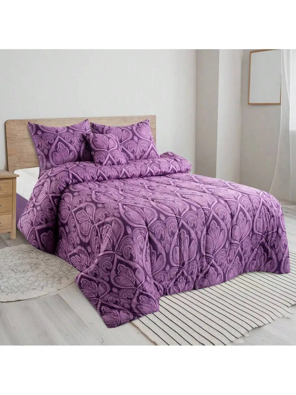 LDC Lux Decor Collection Reversible 5Pc Microfiber Comforter Set