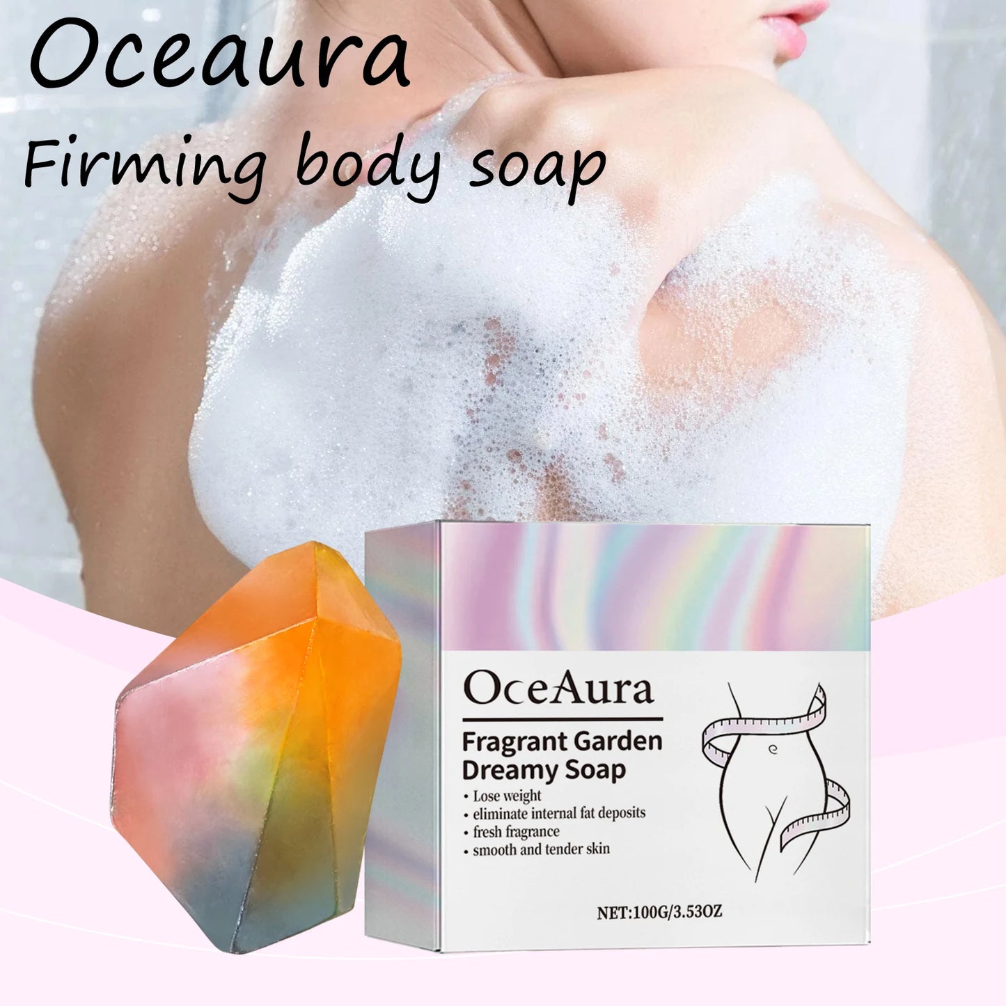 OceAura Body Cleaning Soap Rose Fragrance Firming Skin