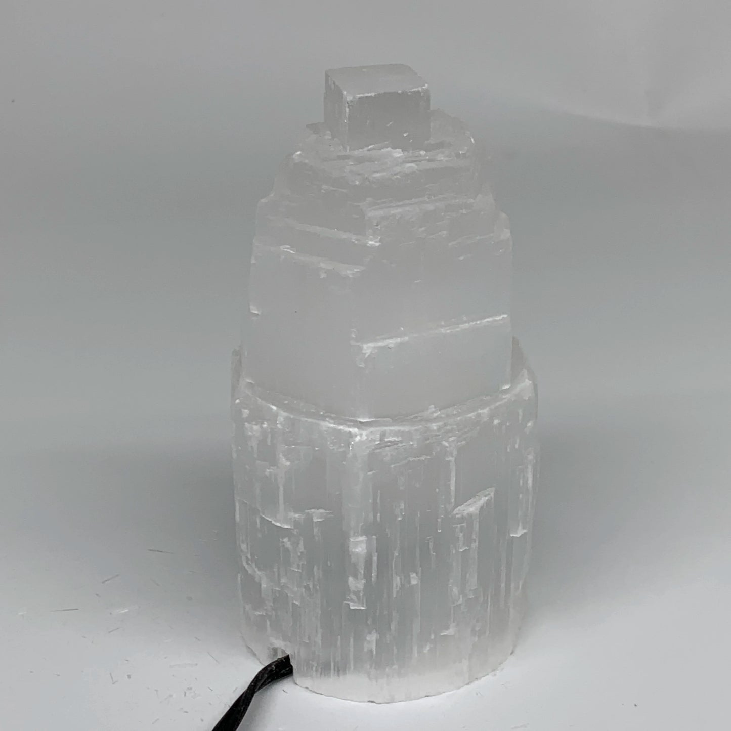 Selenite Crystal Lamp Raw Rough Satin Spar Tower Glow