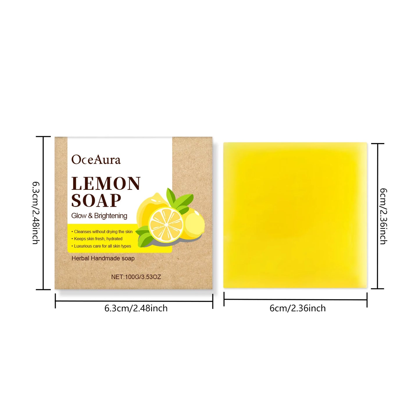 OceAura Soap Lemon Bathing Gentle Moisturizing Deep Cleanser