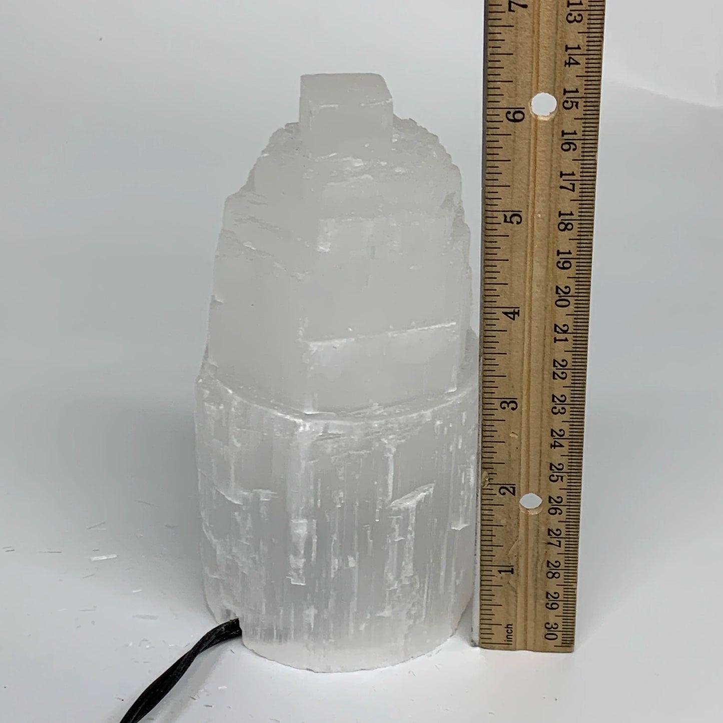 Selenite Crystal Lamp Raw Rough Satin Spar Tower Glow