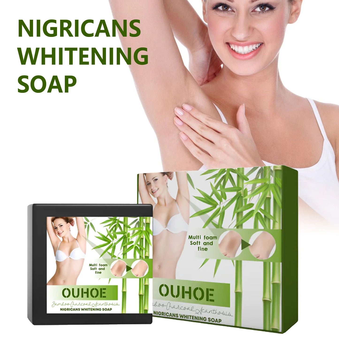 Ouhoe Soap Bamboo Charcoal Skin Beauty Brightening Moisturizing