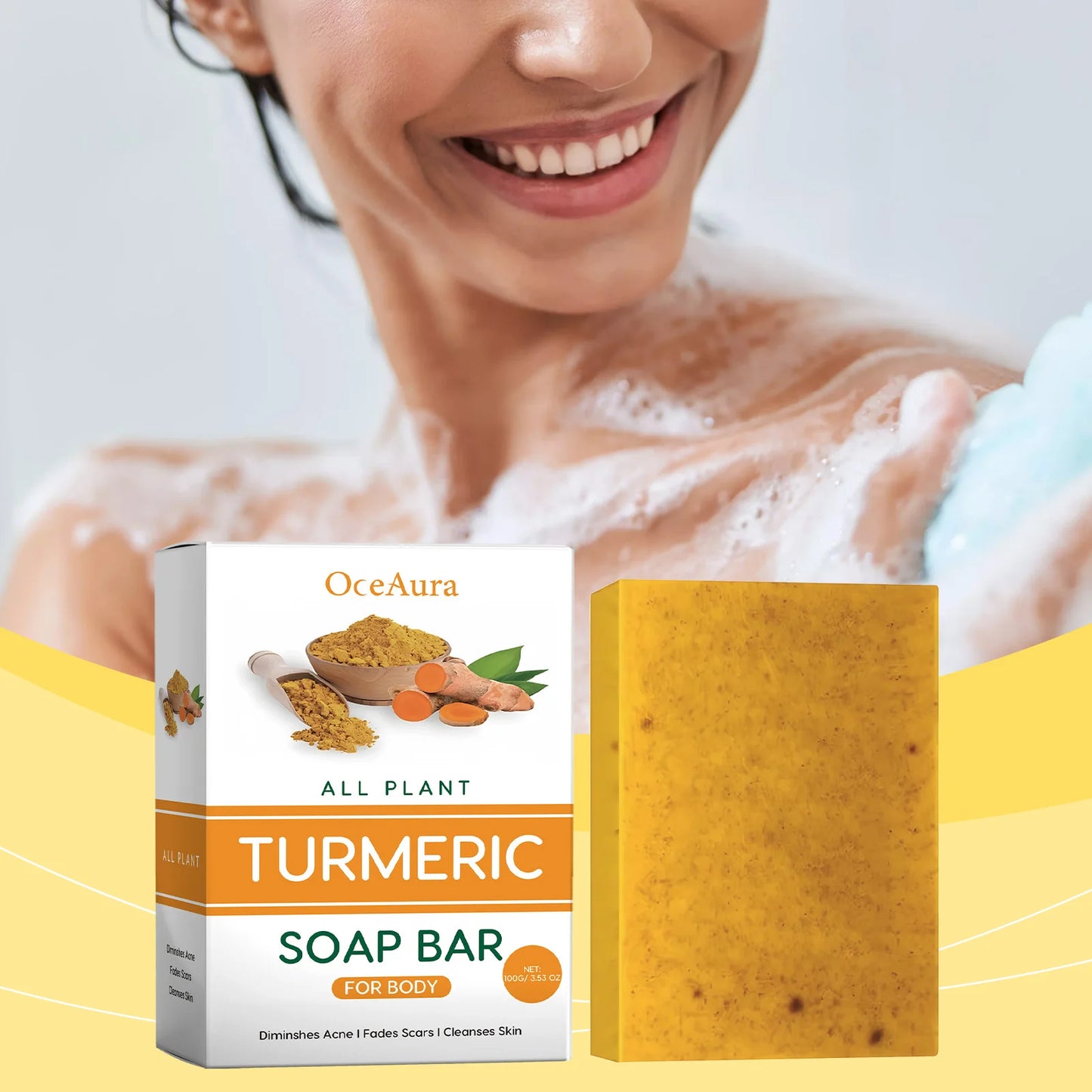 Soap OceAura Lemon Turmeric Kojic Acid for Dark Spots