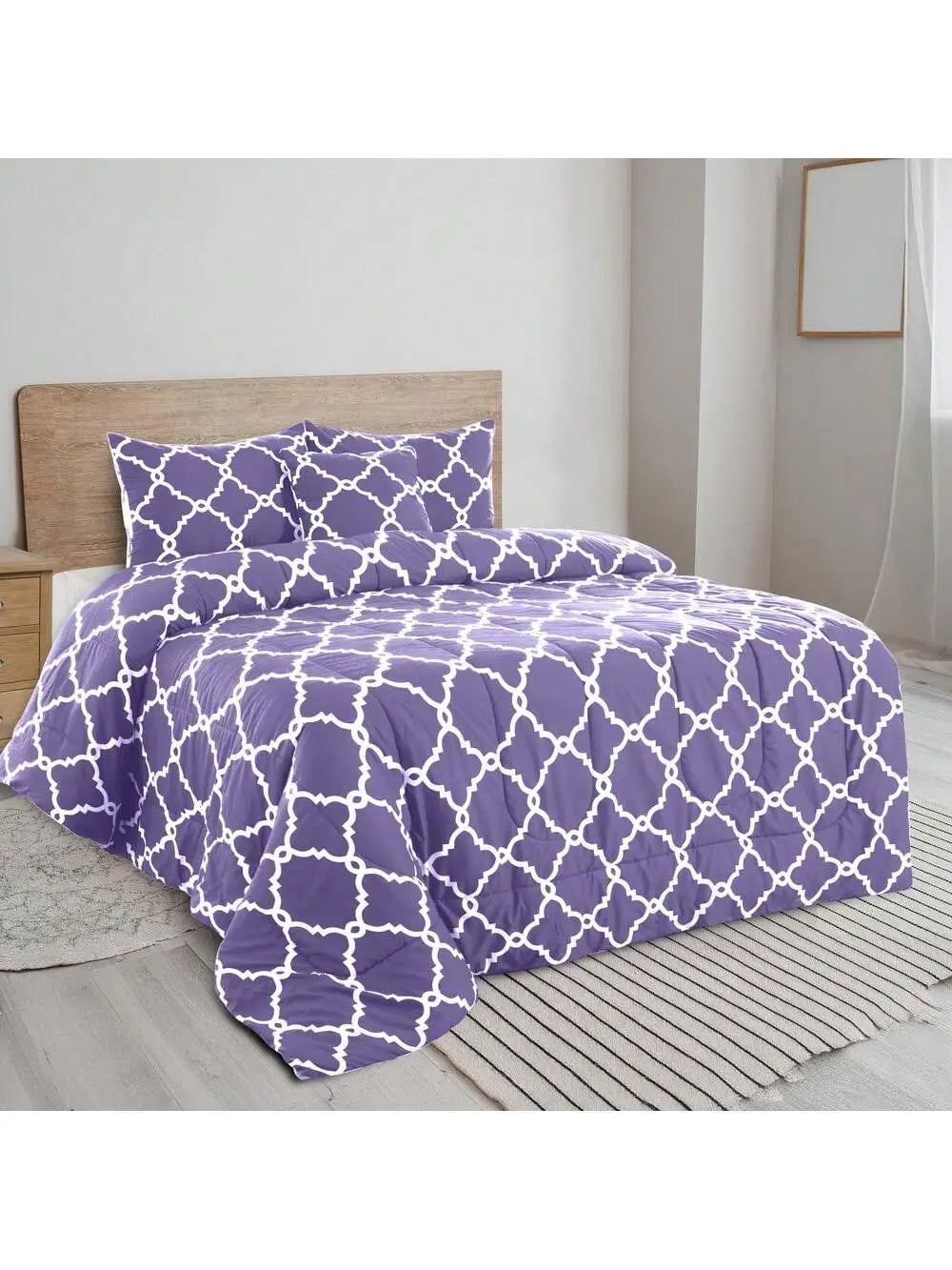 LDC Lux Decor Collection Reversible 5Pc Microfiber Comforter Set