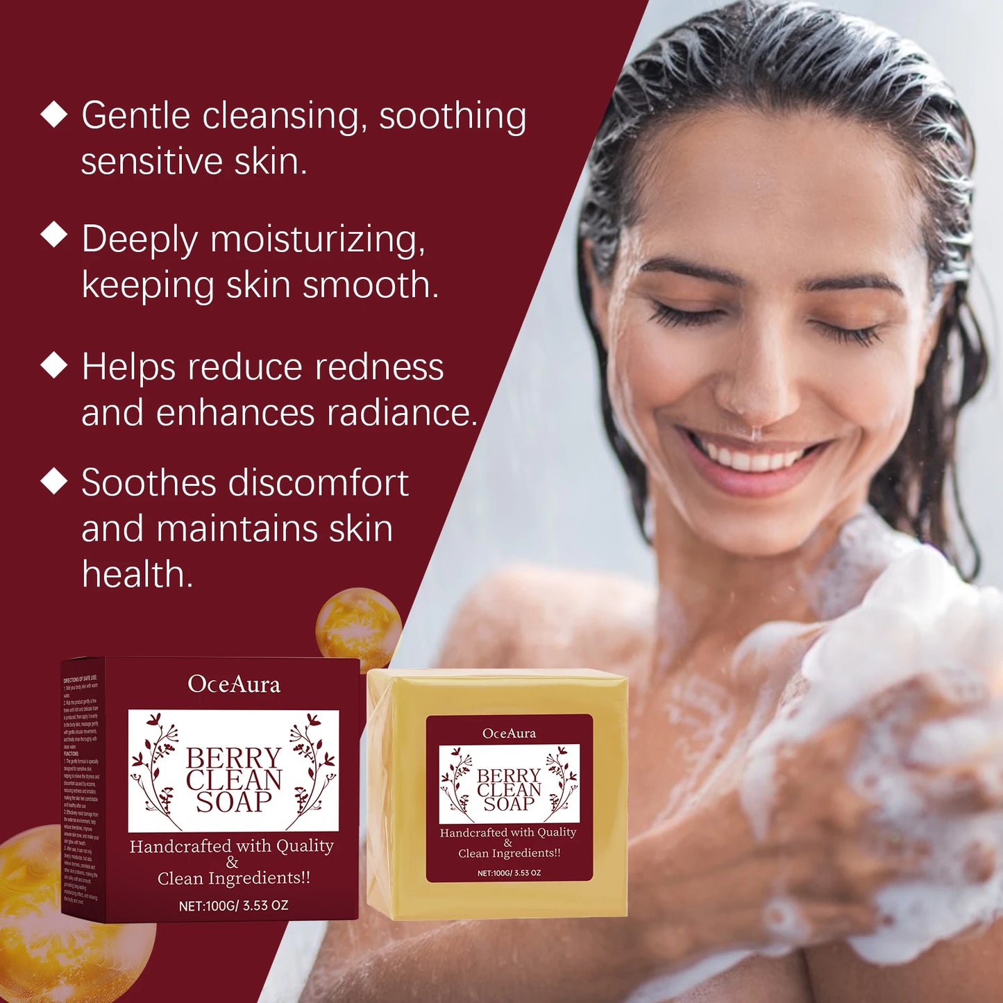 OceAura Exfoliating Handmade Soap For Smoother Brighter Skin