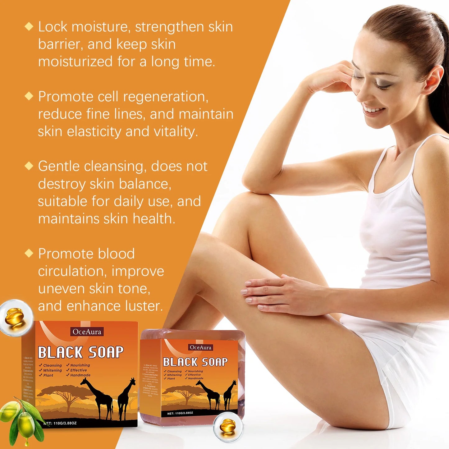 OceAura Body Cleaning Soap Moisturizing with Coconut Oil