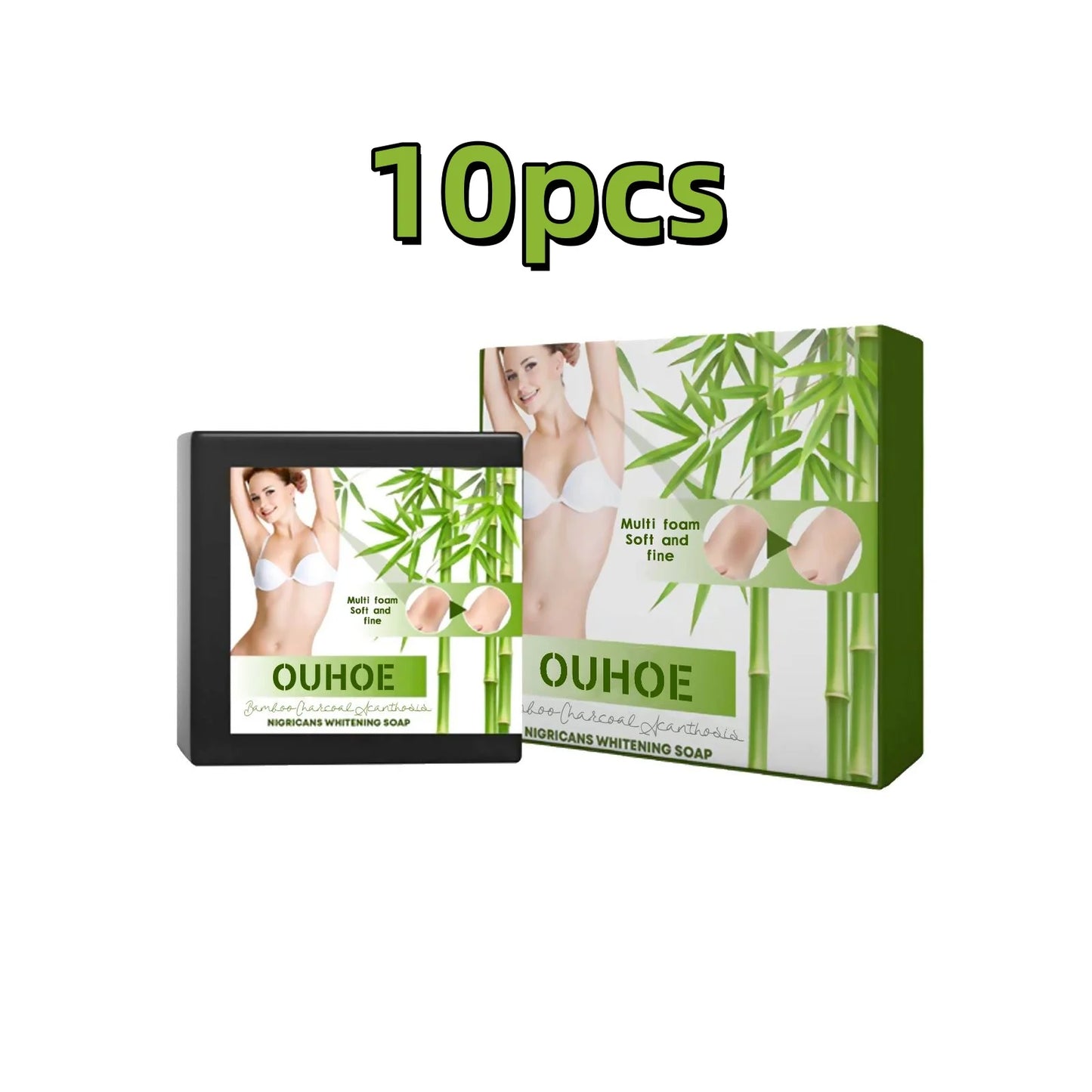Ouhoe Soap Bamboo Charcoal Skin Beauty Brightening Moisturizing