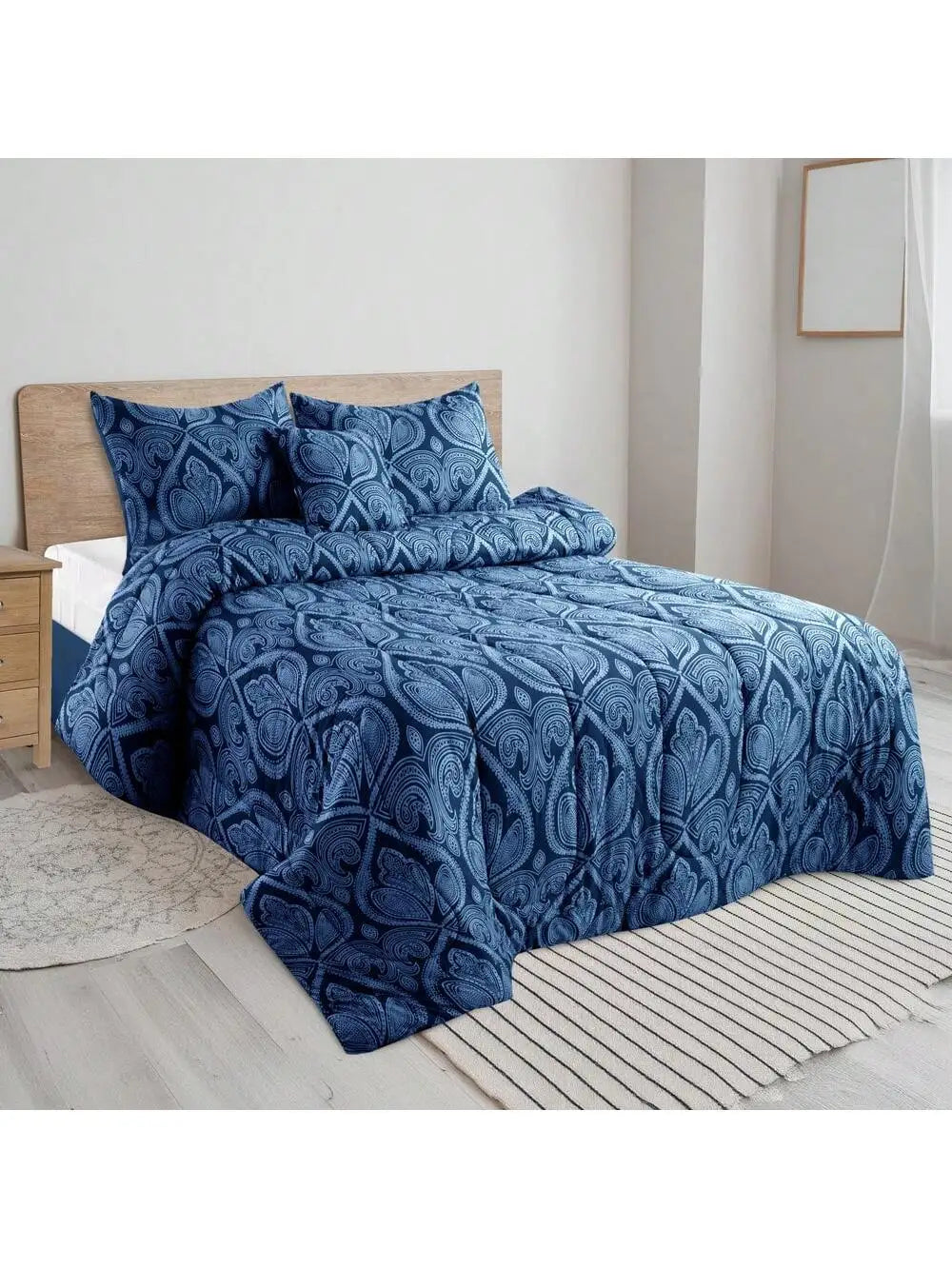 LDC Lux Decor Collection Reversible 5Pc Microfiber Comforter Set