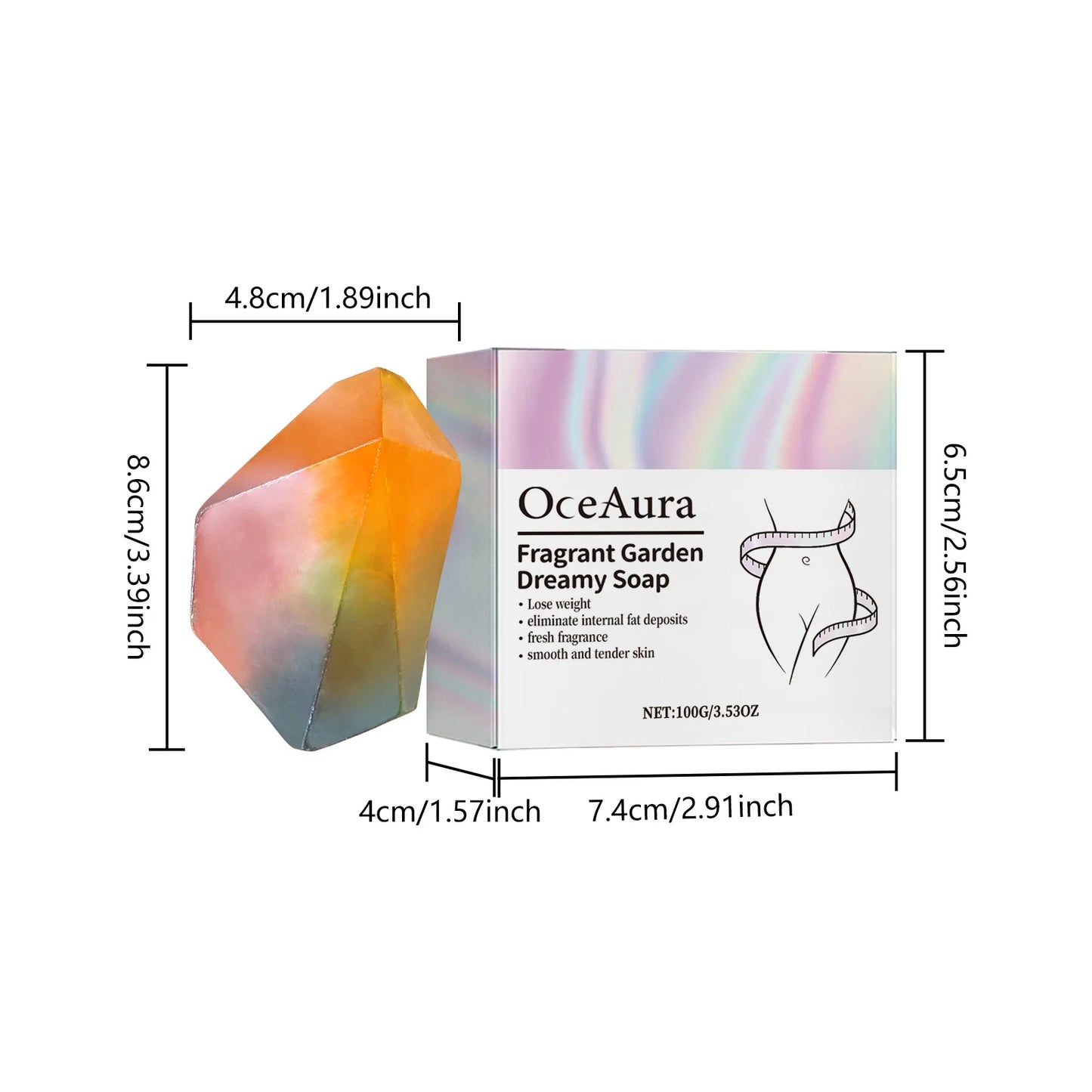 OceAura Body Cleaning Soap Rose Fragrance Firming Skin