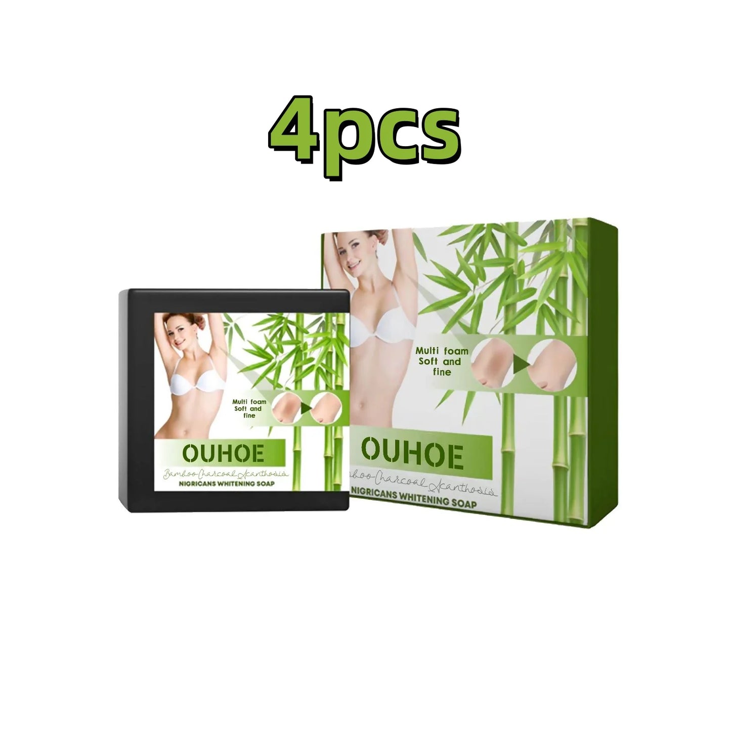 Ouhoe Soap Bamboo Charcoal Skin Beauty Brightening Moisturizing