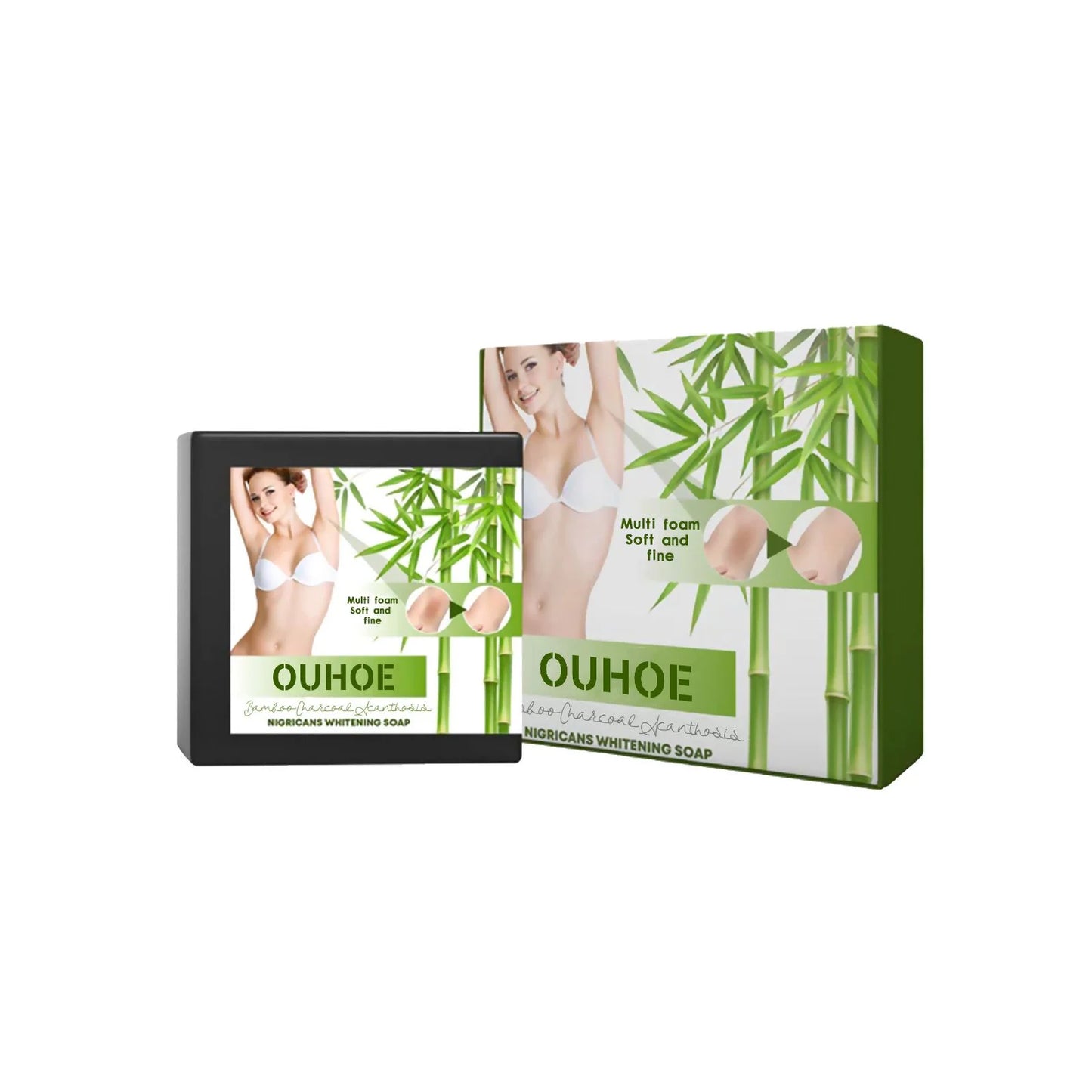 Ouhoe Soap Bamboo Charcoal Skin Beauty Brightening Moisturizing