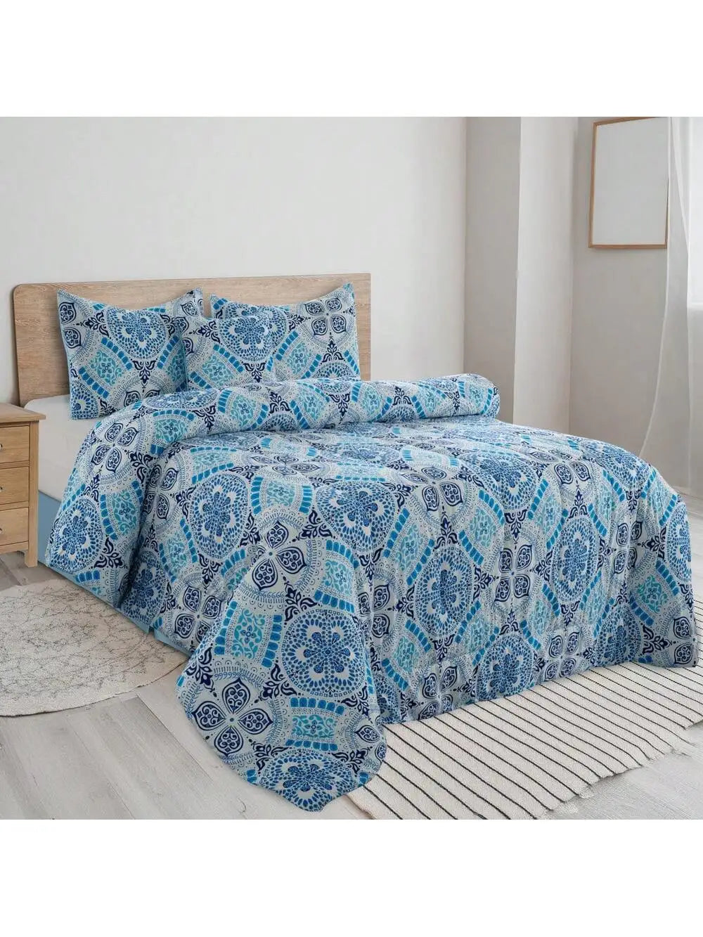LDC Lux Decor Collection Reversible 5Pc Microfiber Comforter Set