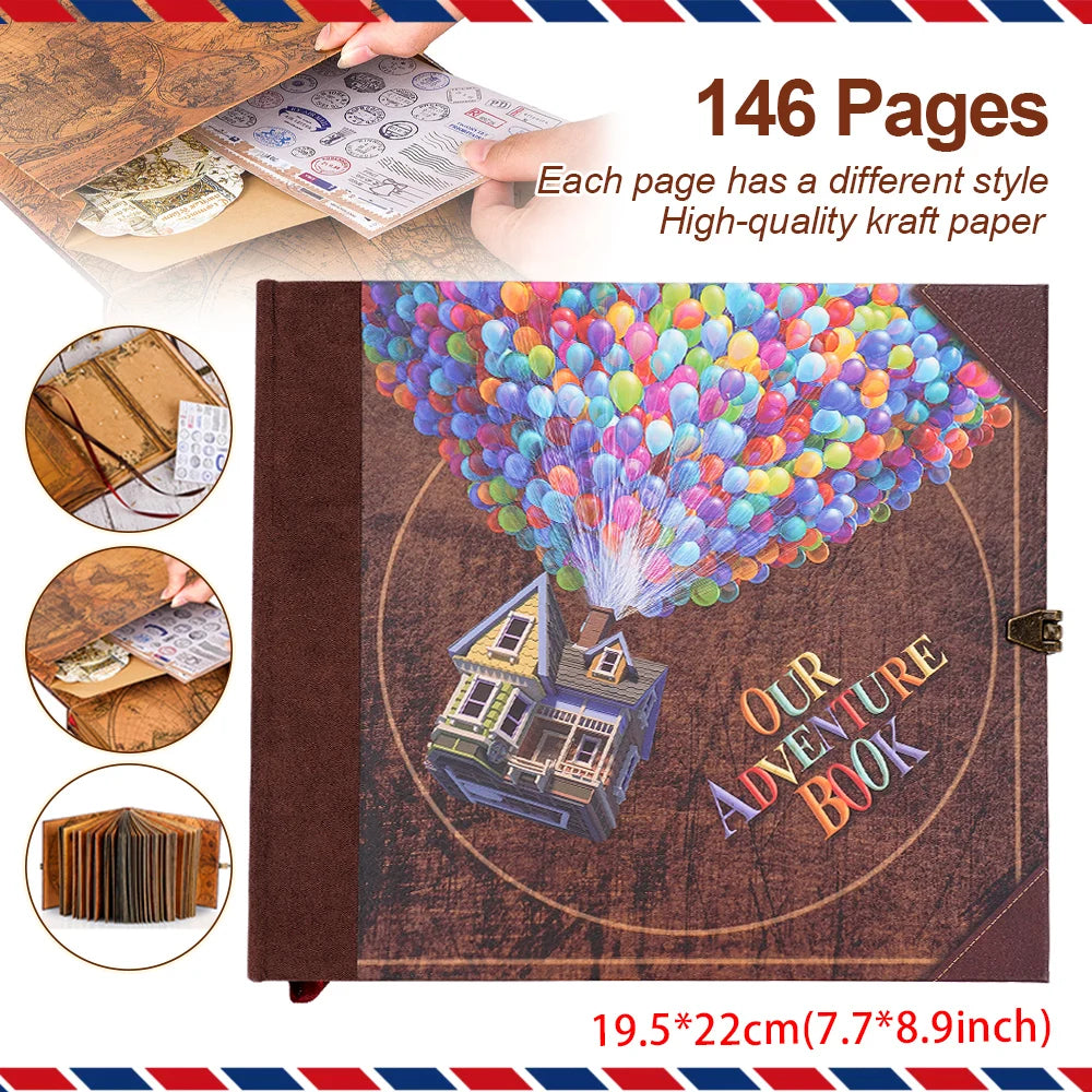 Scrapbook Album Vintage Balloon Text Theme Journal