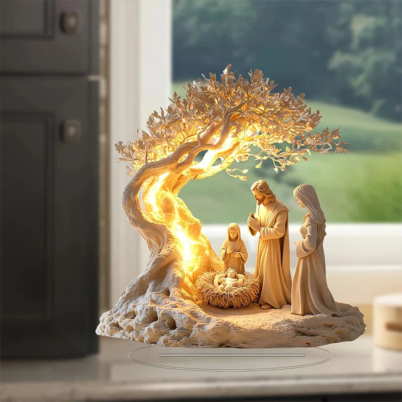 Nativity Figurine Easter Tabletop Decor Plastic