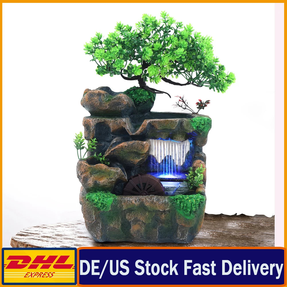 Desktop Water Fountain With Colour Changing LED Lighting