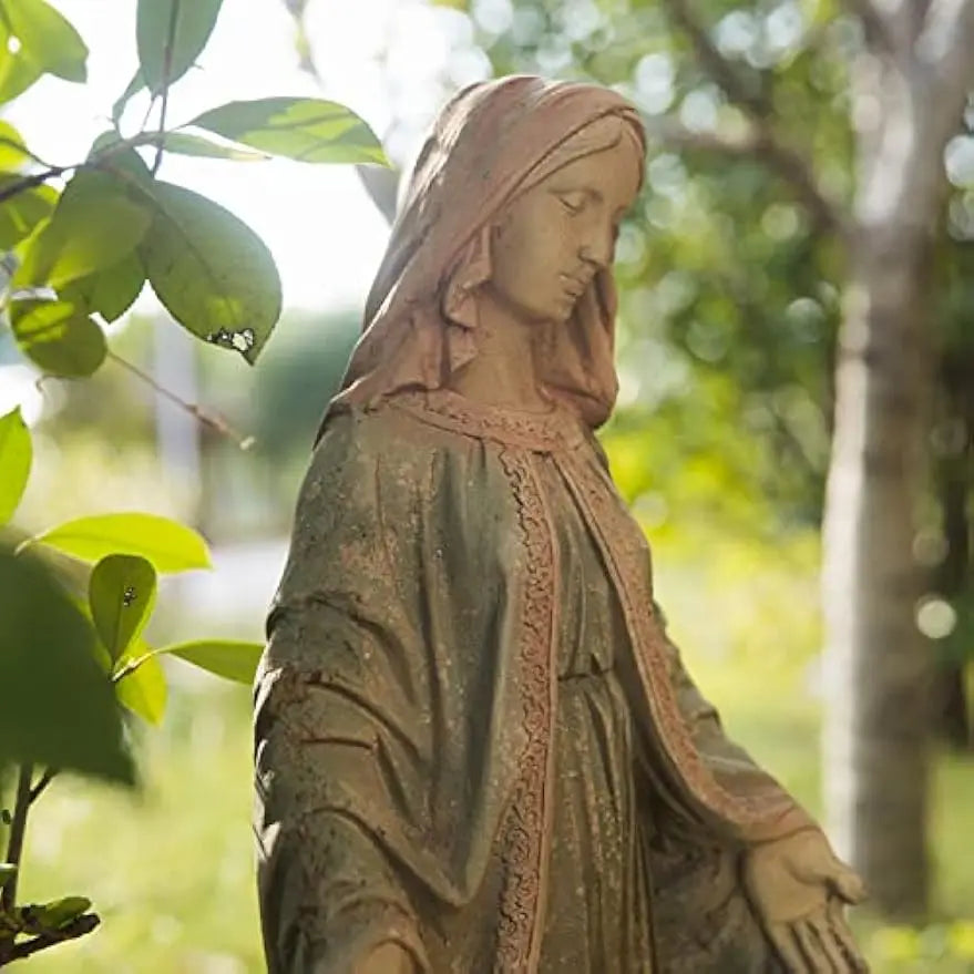 Virgin Mary Garden Statue Outdoor Resin Religious Sculpture