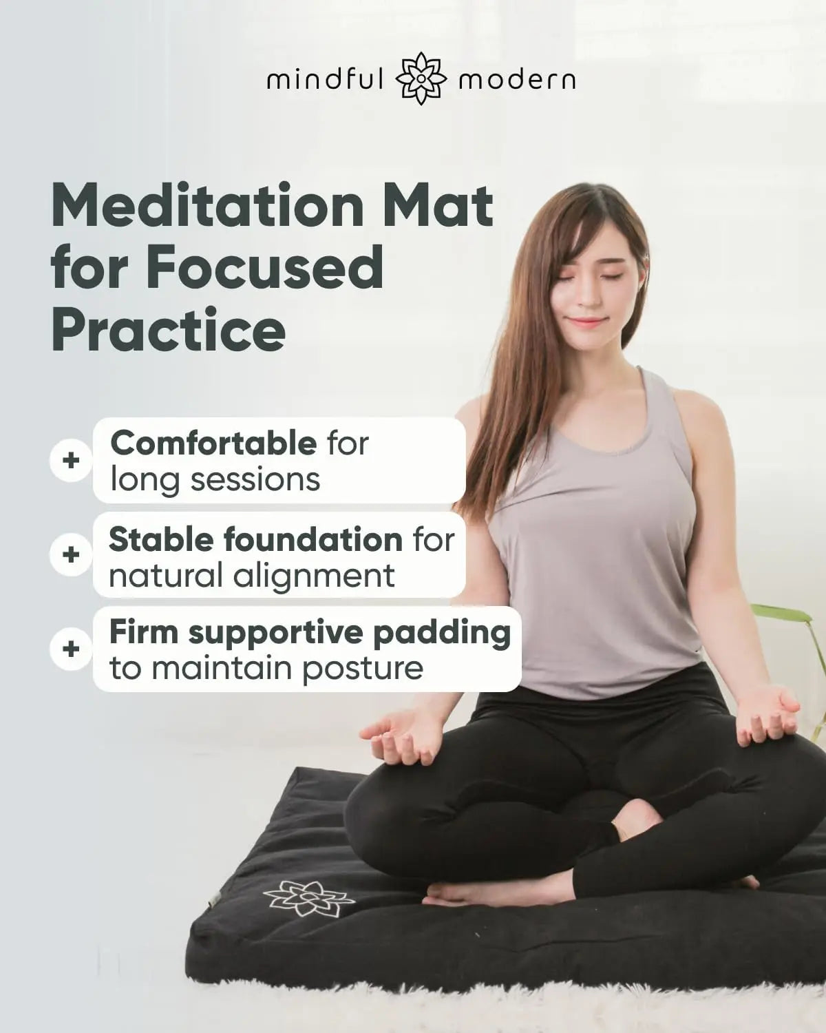 YTYIN Zabuton Meditation Mat Cotton Filled Cushion for Posture