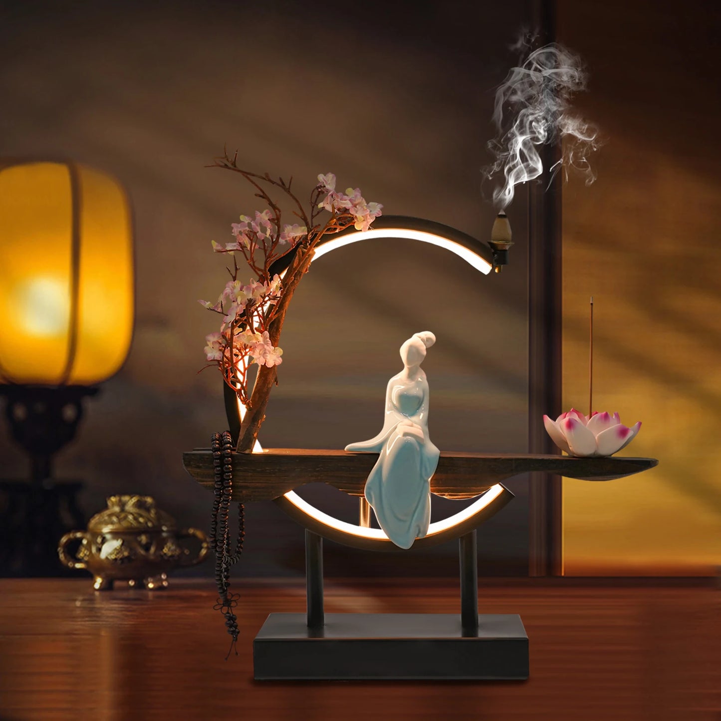 Bymaocar Incense Burner Set Backflow Tabletop Decor