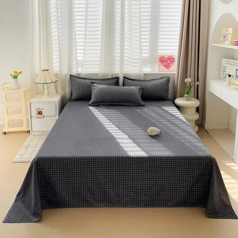 Bed Sheets 100 Percent Polyester Plaid Nordic Style