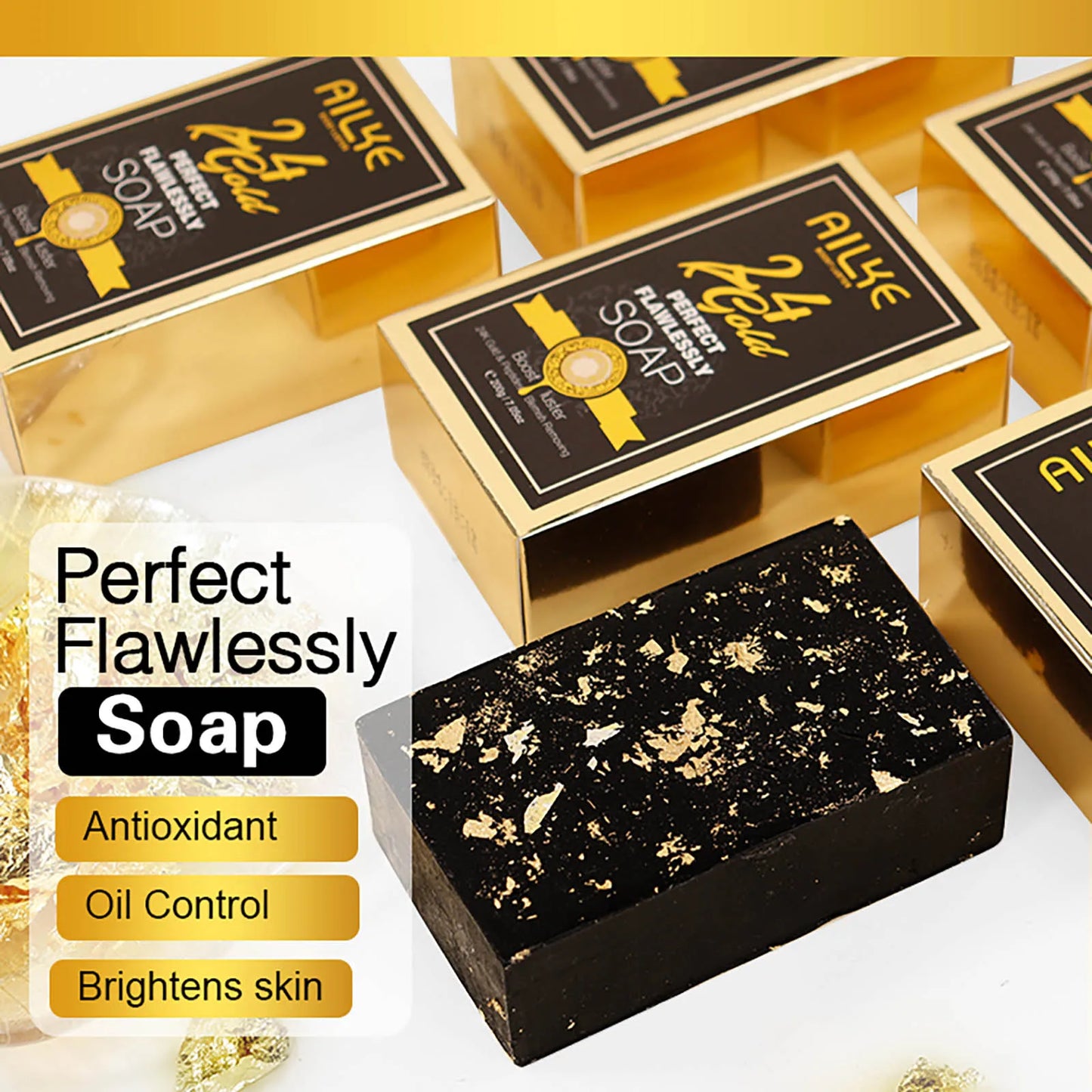 AILKE Soap 24K Gold Foil Whitening For Bright Even Skin