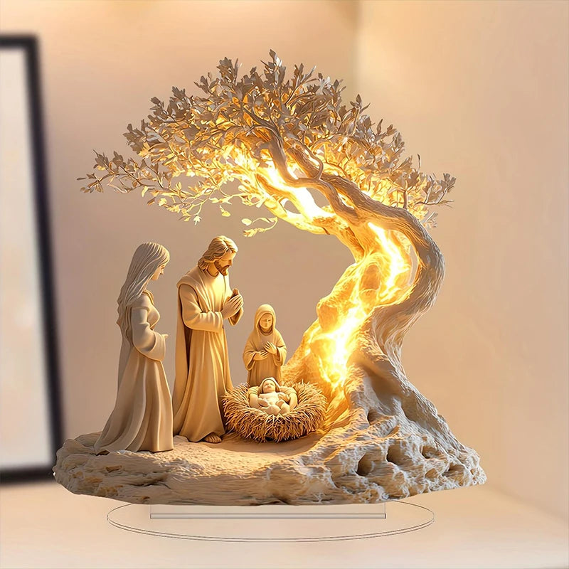 Nativity Figurine Easter Tabletop Decor Plastic