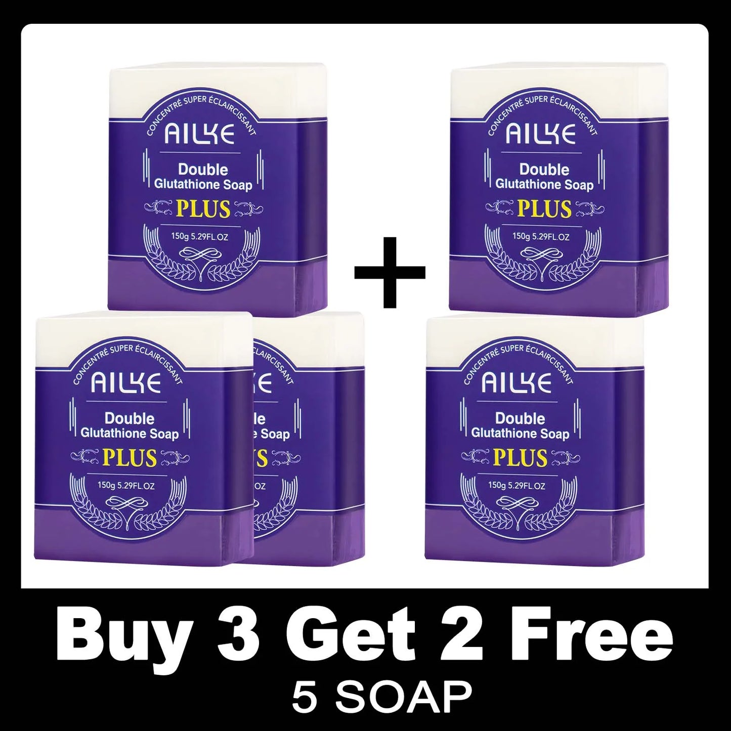 AILKE Soap Bar With Organic Glutathione Lavender For Face