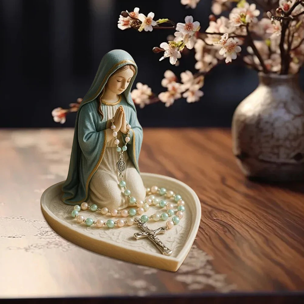 ALLOYSEED Virgin Mary Rosary Holder Statue Resin Catholic