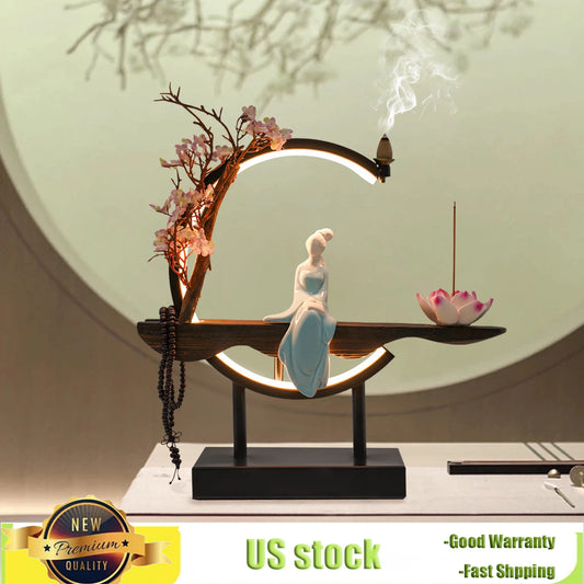 Bymaocar Incense Burner Set Backflow Tabletop Decor