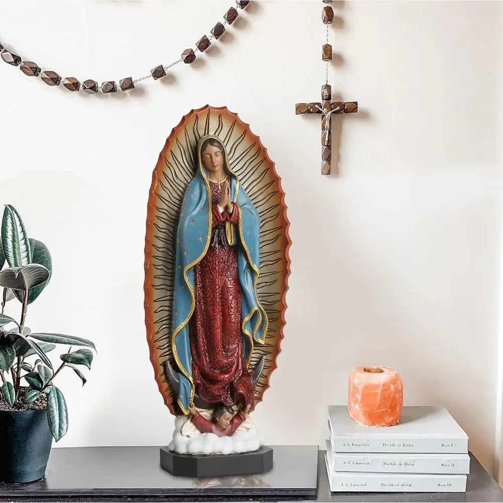 Virgin Mary Statue Hand-Painted Our Lady Of Guadalupe Catholic Gift