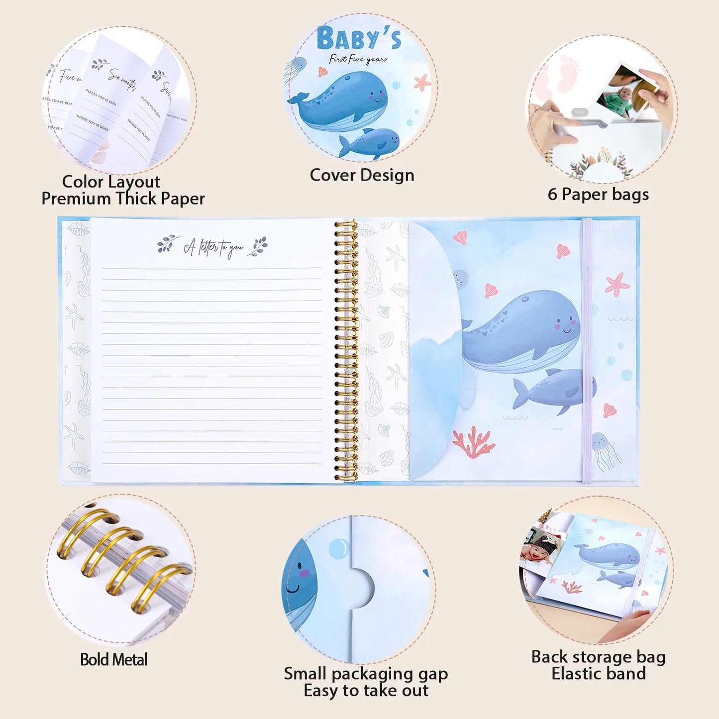 Baby Memory Book Animal Theme Keepsake Journal For Baby Growth
