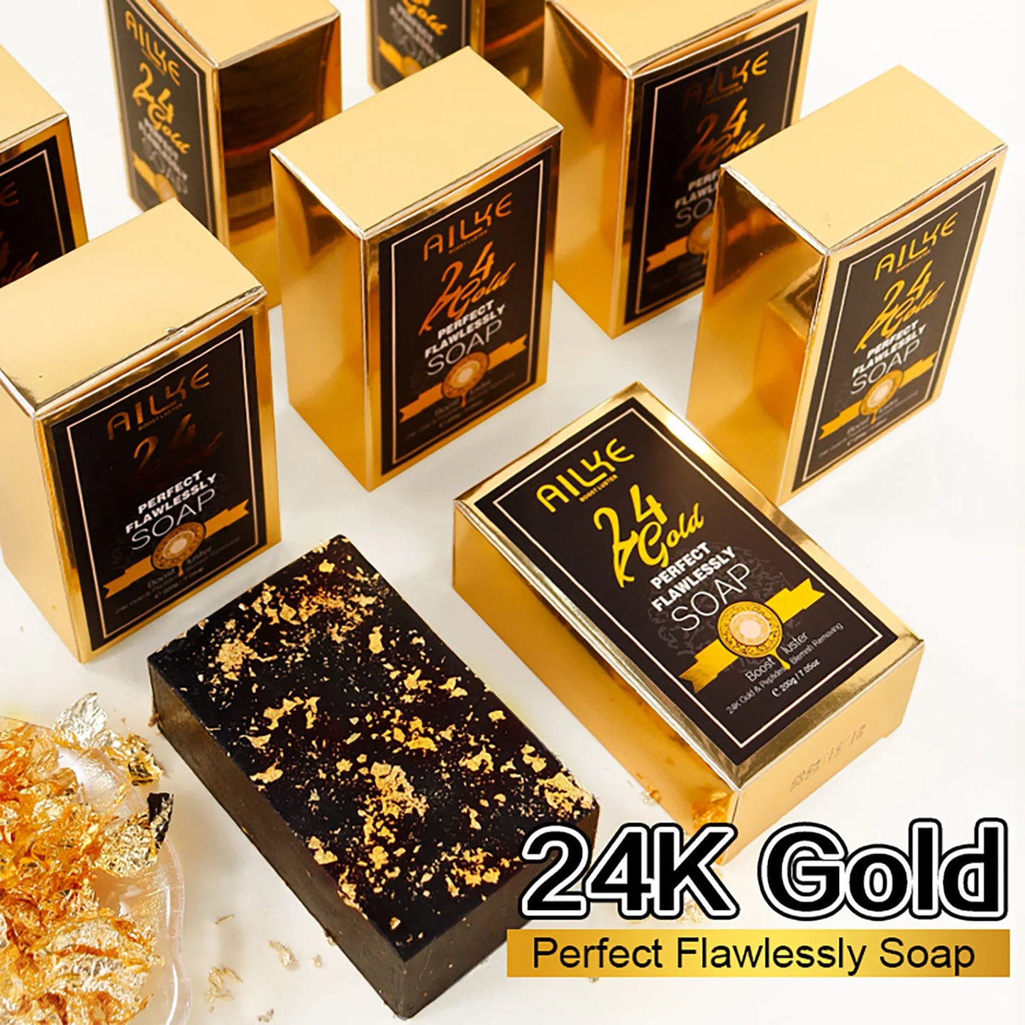 AILKE Soap 24K Gold Foil Whitening For Bright Even Skin