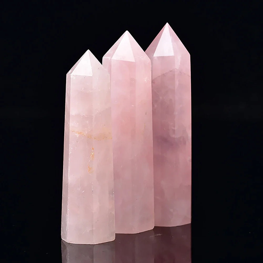 AierCrystal Stone Wand Rose Quartz Amethyst Point Decor