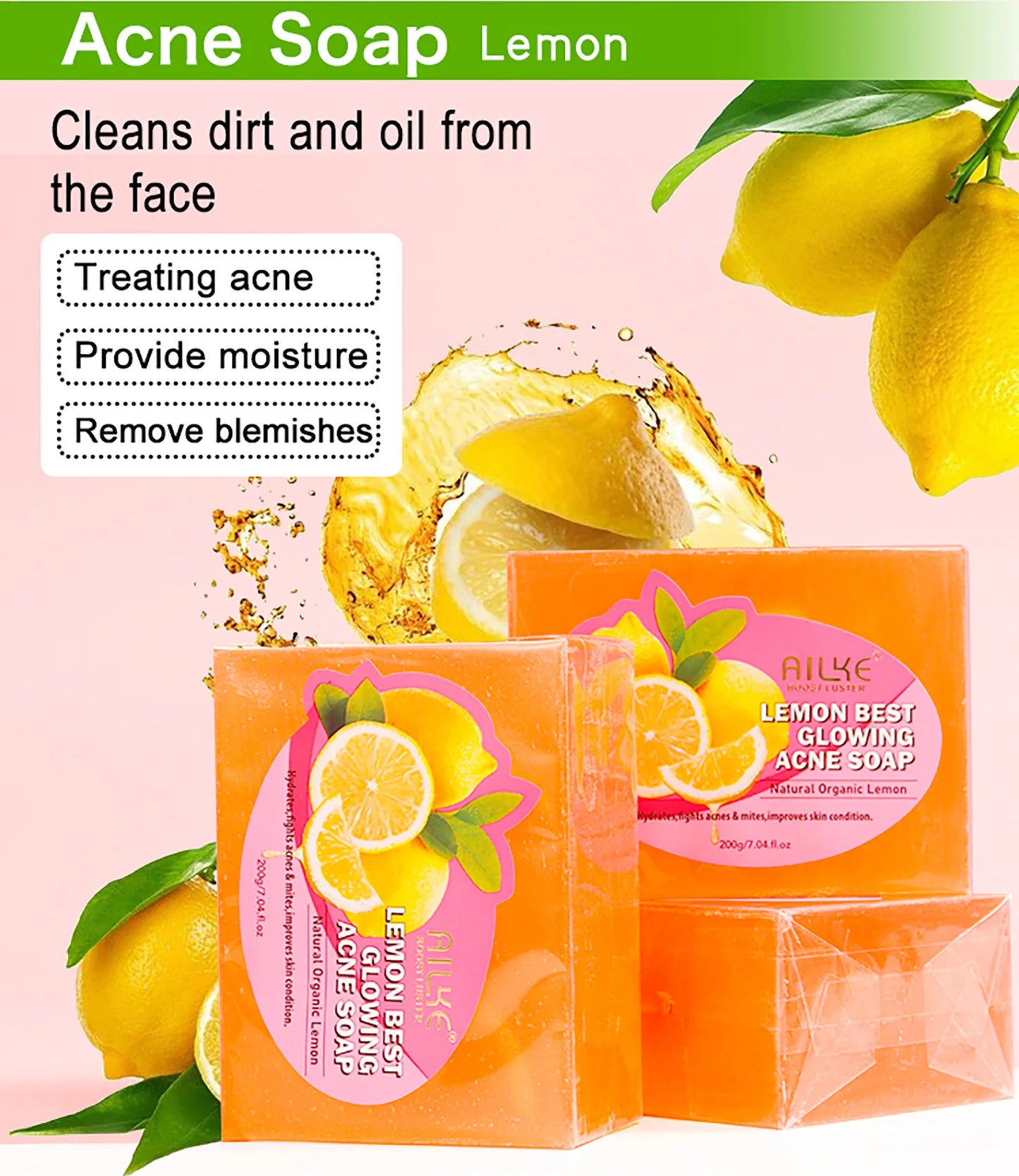 AILKE Soap Bar Lemon Whitening For Clear Skin And Body