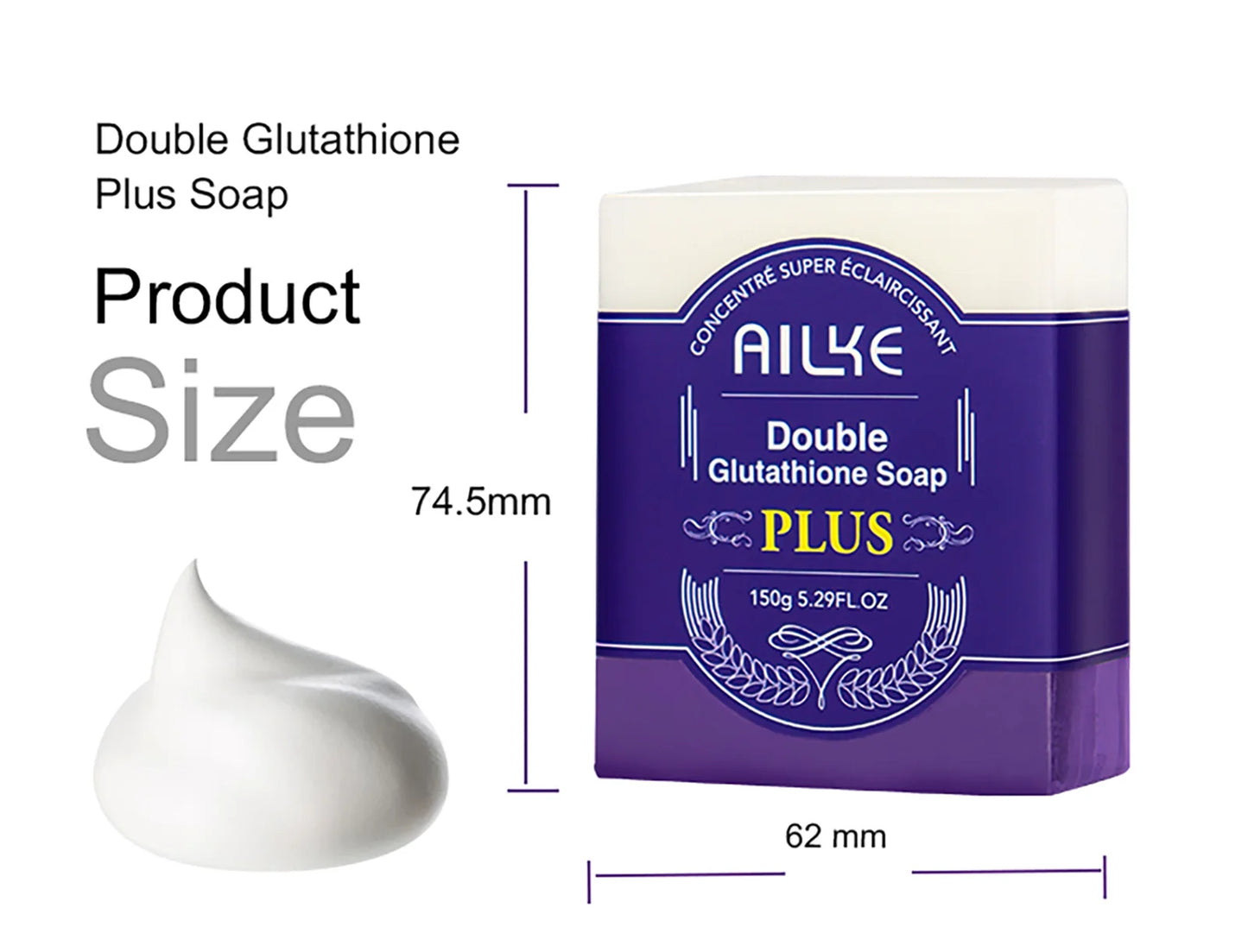 AILKE Soap Bar With Organic Glutathione Lavender For Face