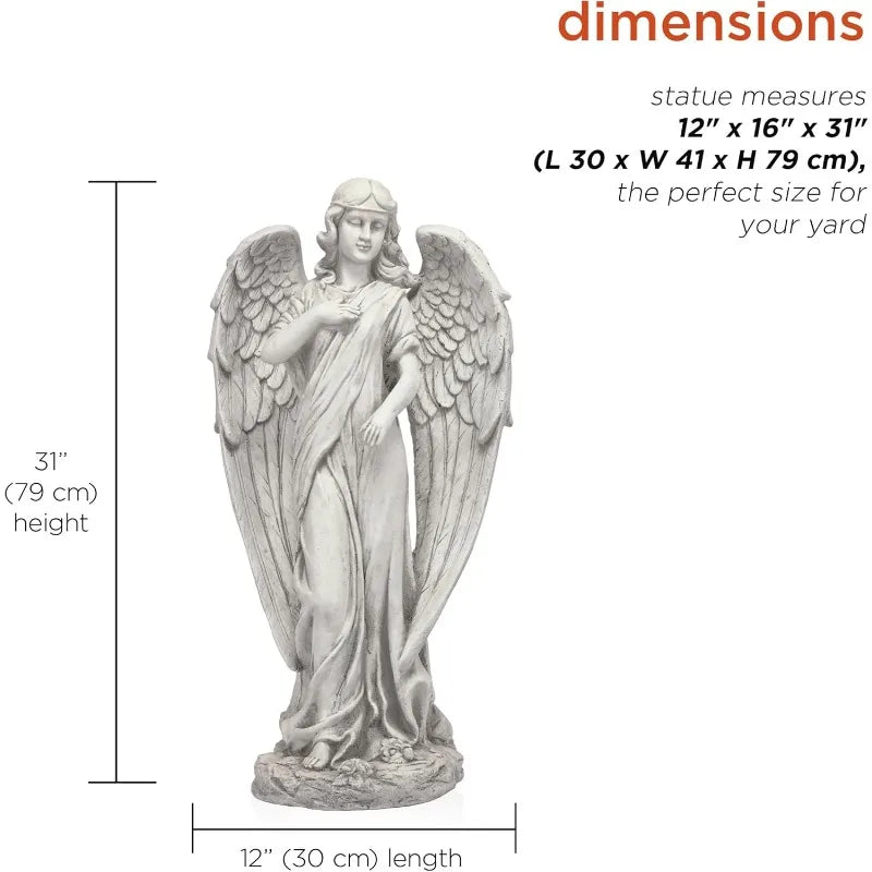Angel Statue Indoor Outdoor Garden Decor Calming Guardian