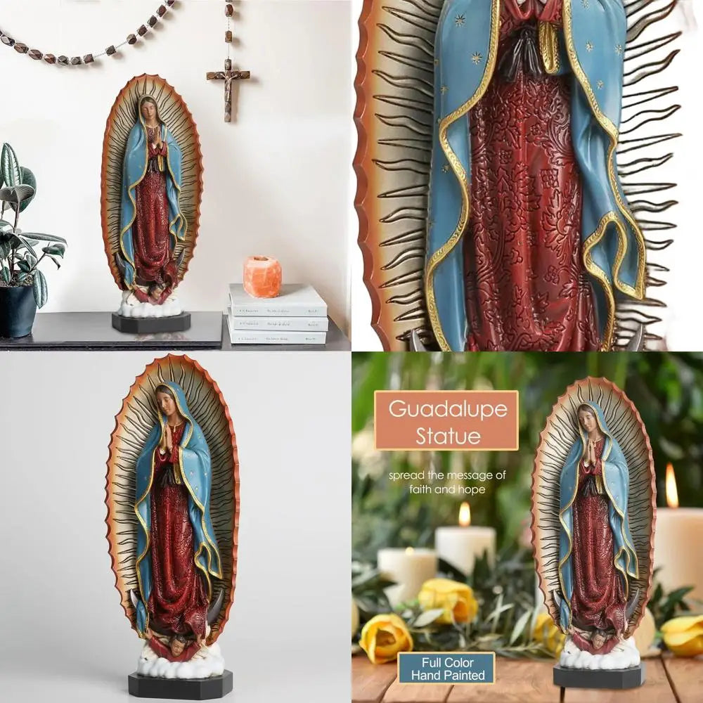 Virgin Mary Statue Hand-Painted Our Lady Of Guadalupe Catholic Gift