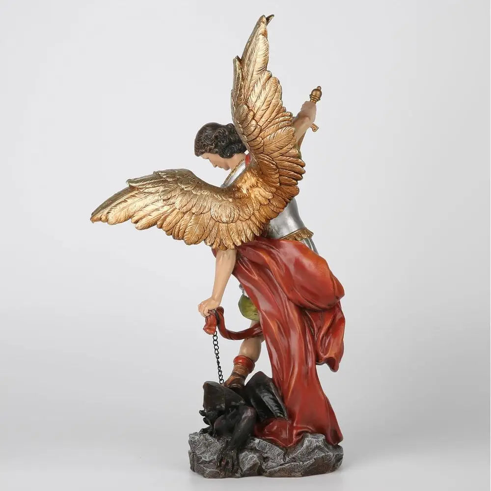 St Michael Archangel Statue Handcrafted Florentine Style Indoor Decor