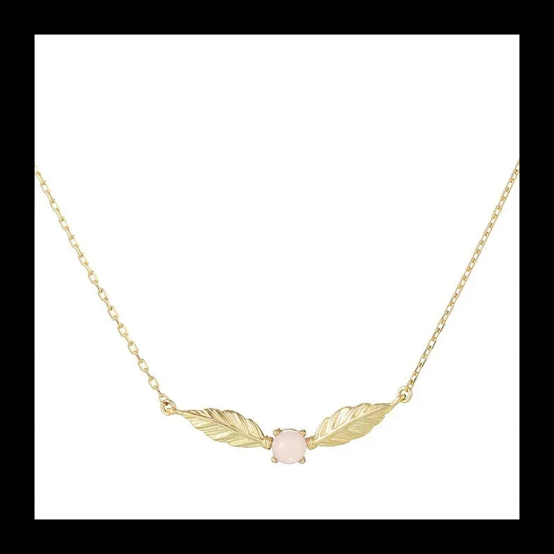 Necklace Angel Wings Sterling Silver Zircon Gemstone Inlaid Pendant