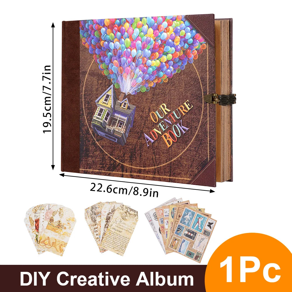 Scrapbook Album Vintage Balloon Text Theme Journal