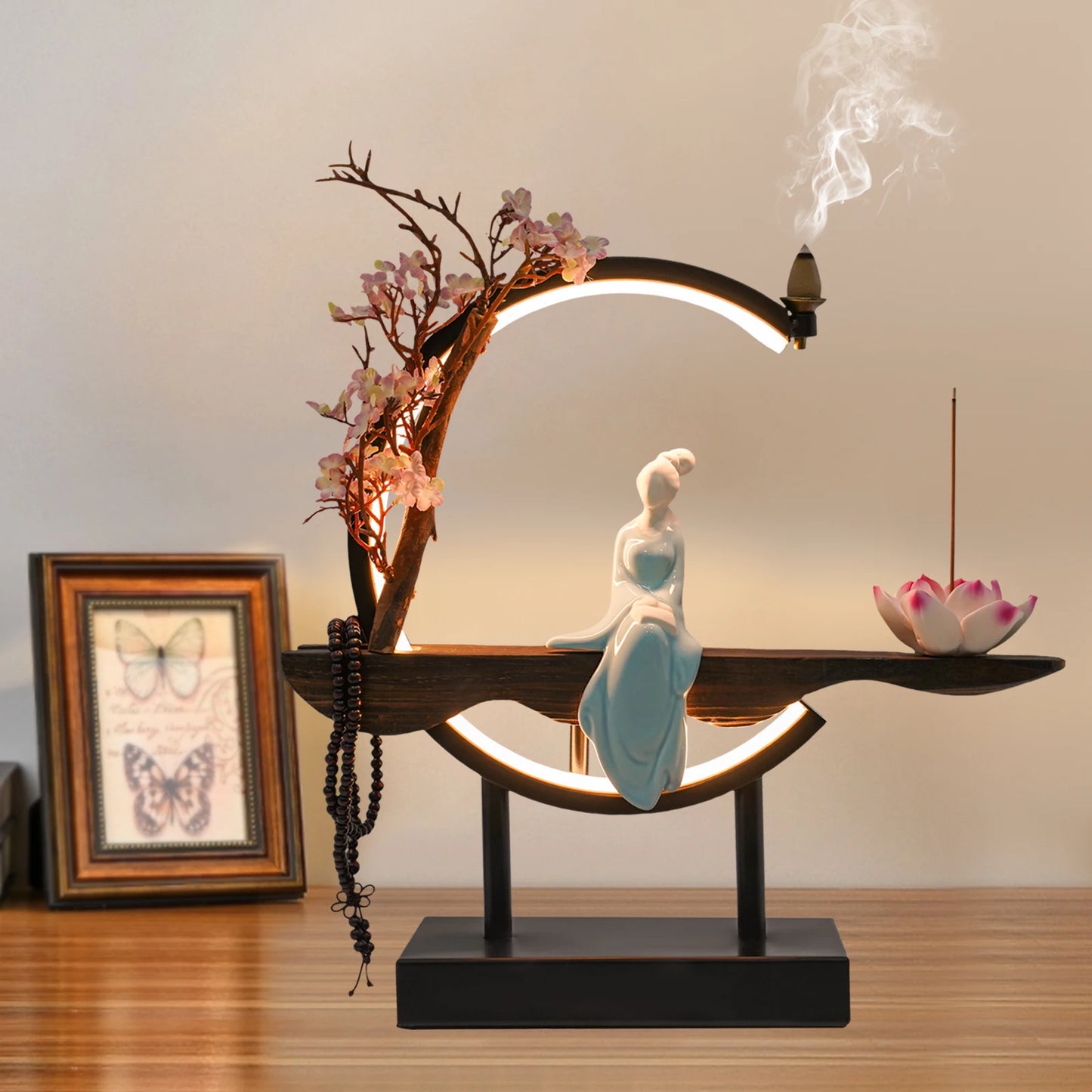 Bymaocar Incense Burner Set Backflow Tabletop Decor