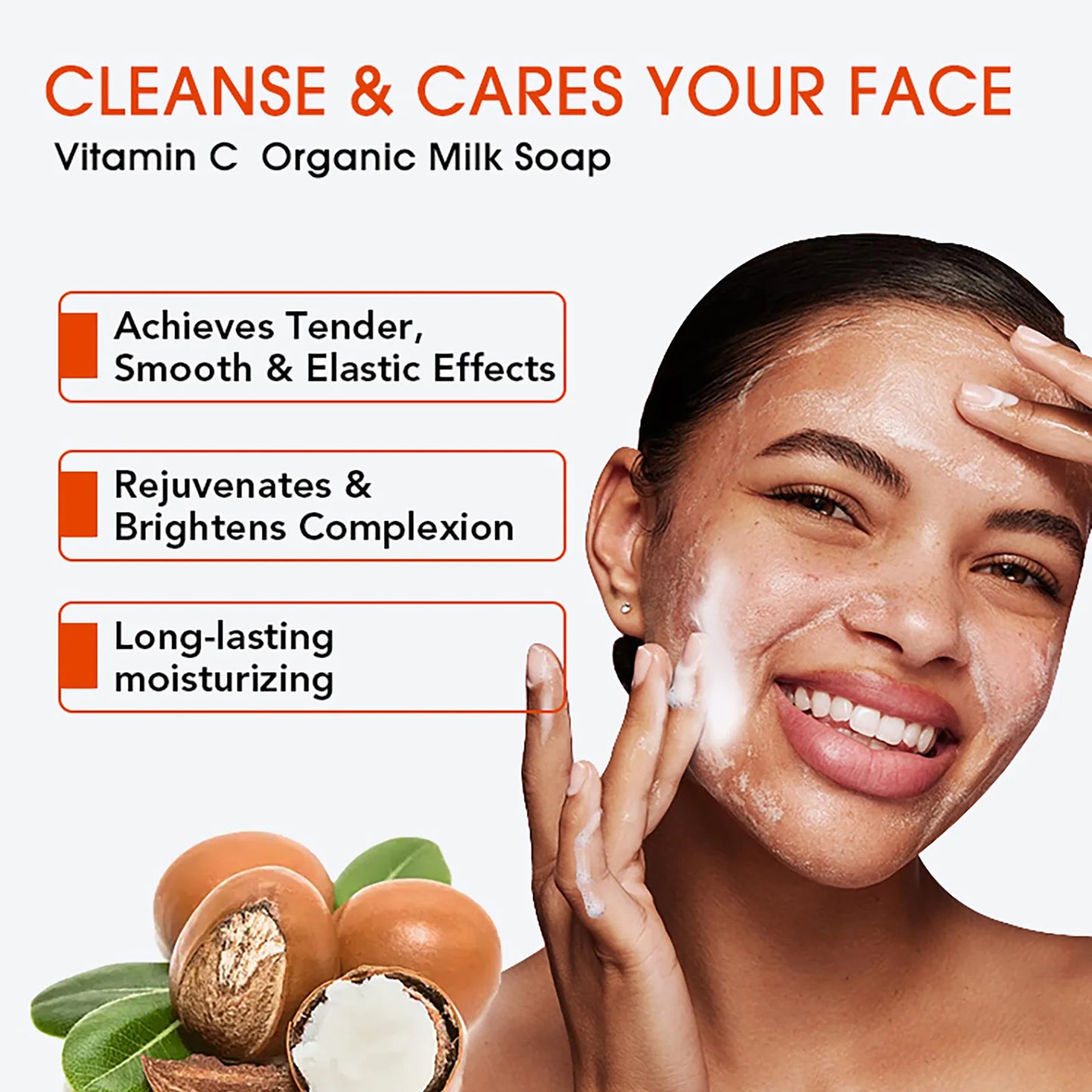 Milk Soap Bar Vitamin C Whitening For Face And Body