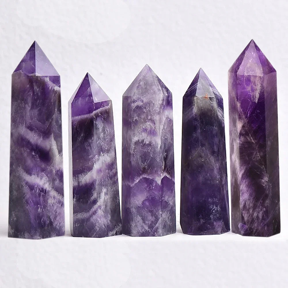 AierCrystal Stone Wand Rose Quartz Amethyst Point Decor