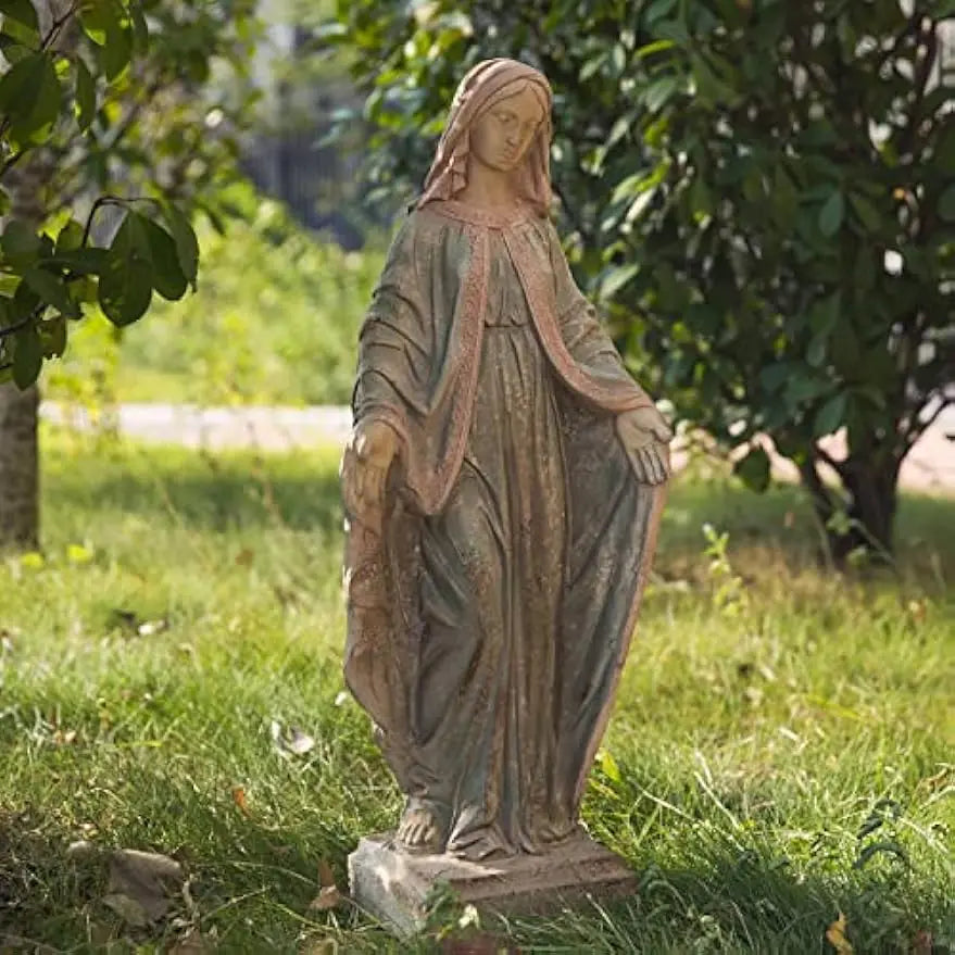 Virgin Mary Garden Statue Outdoor Resin Religious Sculpture