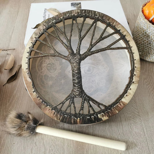 Shaman Drum Handmade Desktop Ornament for Meditation