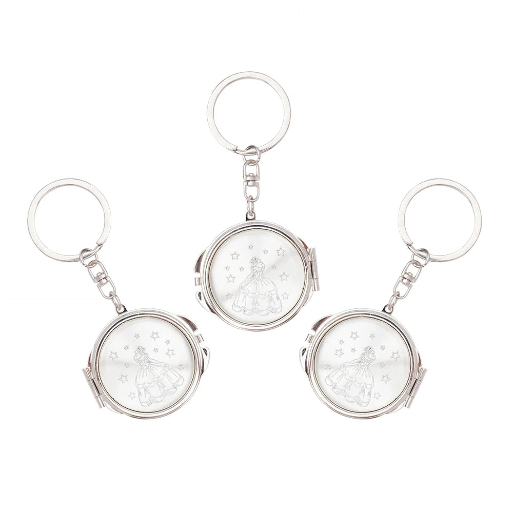 Compact Mirror Keychain Alloy Keepsake for Quinceañera Parties