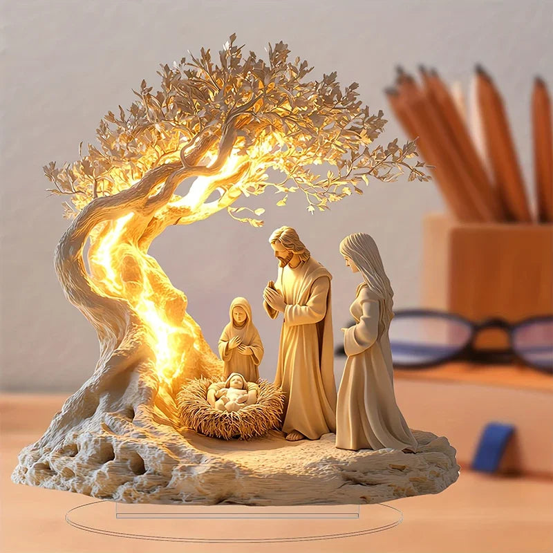 Nativity Figurine Easter Tabletop Decor Plastic